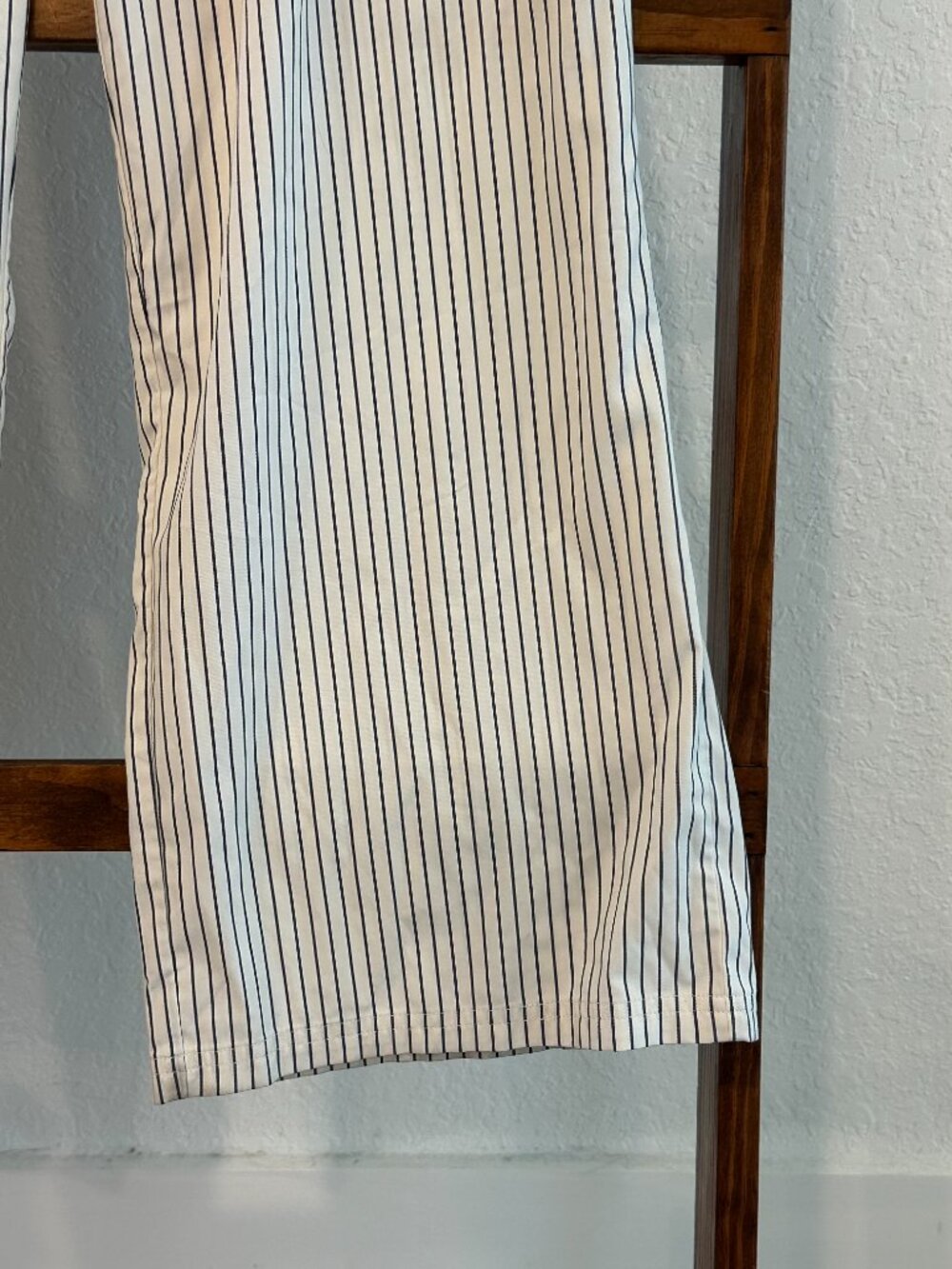 American Eagle White Blue Stripe Drawstring Pants Medium Casual Lounge Beach Pan - Picture 5 of 14